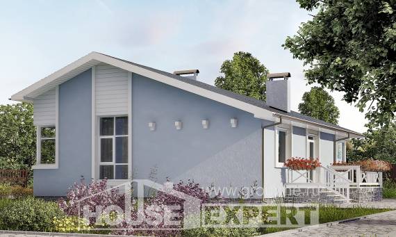 110-003-Л Проект одноэтажного дома, современный коттедж из пеноблока, House Expert