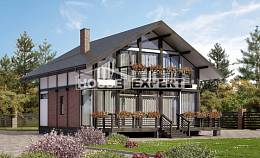 170-007-П Проект двухэтажного дома с мансардой, уютный дом из дерева, House Expert