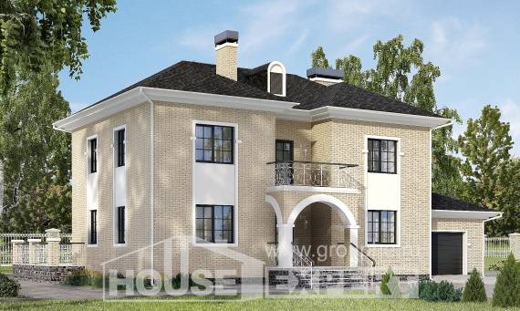 180-006-П Проект двухэтажного дома, гараж, средний загородный дом из кирпича, House Expert