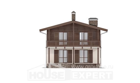 150-016-Л Проект двухэтажного дома мансардный этаж, красивый дом из газобетона, House Expert