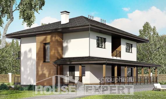 245-001-П Проект двухэтажного дома, уютный дом из бризолита, House Expert