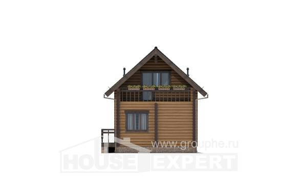 080-003-П Проект двухэтажного дома, простой коттедж из бревен, House Expert