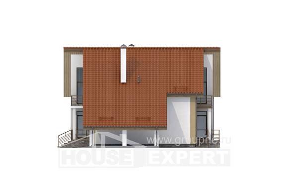 170-009-П Проект двухэтажного дома с мансардой, гараж, простой загородный дом из газосиликатных блоков, House Expert
