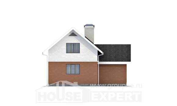 120-002-Л Проект двухэтажного дома мансардный этаж и гаражом, современный загородный дом из газосиликатных блоков, House Expert