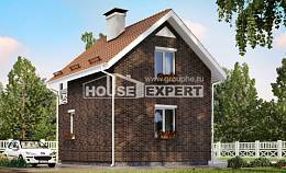 045-001-Л Проект двухэтажного дома с мансардой, красивый загородный дом из газобетона, House Expert