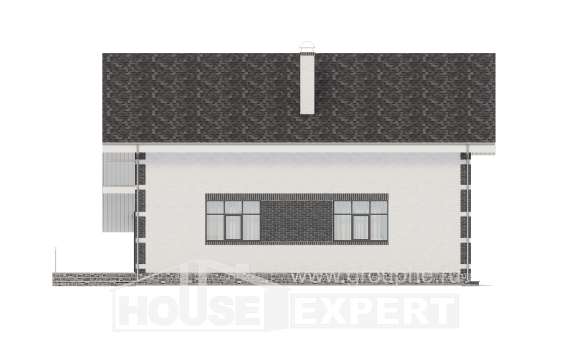 190-008-П Проект двухэтажного дома с мансардой, гараж, красивый домик из керамзитобетонных блоков, House Expert