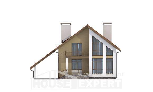 170-009-П Проект двухэтажного дома мансардой и гаражом, небольшой дом из бризолита, House Expert