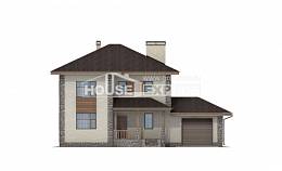185-004-П Проект двухэтажного дома, гараж, простой коттедж из арболита, House Expert