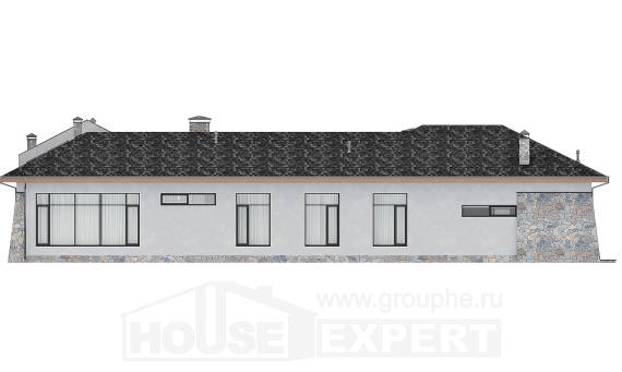 280-004-Л Проект одноэтажного дома, гараж, современный дом из поризованных блоков, House Expert
