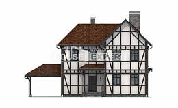 180-004-Л Проект двухэтажного дома с мансардным этажом и гаражом, простой дом из кирпича, House Expert
