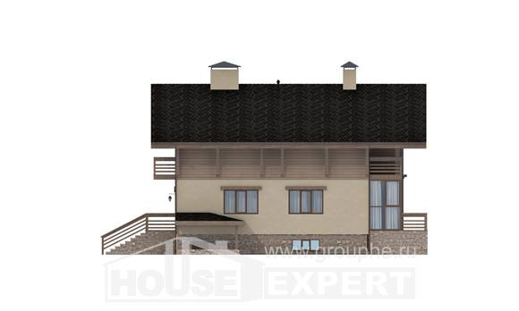 420-001-Л Проект трехэтажного дома с мансардой, гараж, классический домик из кирпича, House Expert