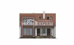 120-004-Л Проект двухэтажного дома мансардой, современный дом из газобетона, House Expert