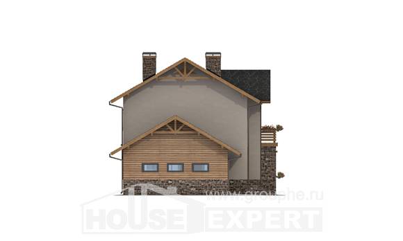 200-005-Л Проект двухэтажного дома, гараж, простой загородный дом из пеноблока, House Expert