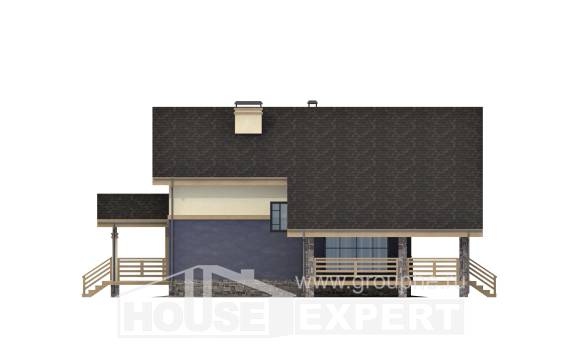 160-010-П Проект двухэтажного дома мансардный этаж, бюджетный загородный дом из керамзитобетонных блоков, House Expert