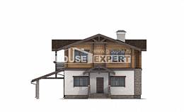 170-004-Л Проект двухэтажного дома мансардный этаж и гаражом, скромный загородный дом из пеноблока из дерева, House Expert