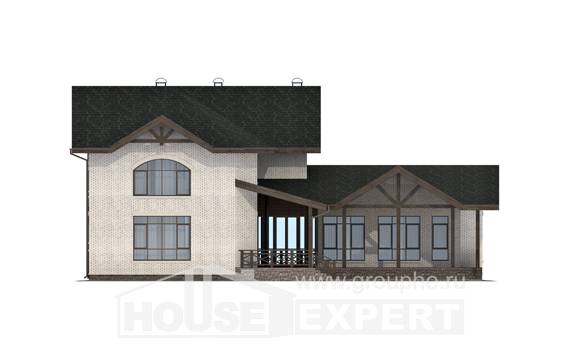 340-004-Л Проект двухэтажного дома, большой загородный дом из арболита, House Expert