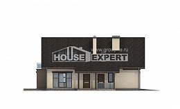 185-005-Л Проект двухэтажного дома мансардой, гараж, современный домик из теплоблока, House Expert