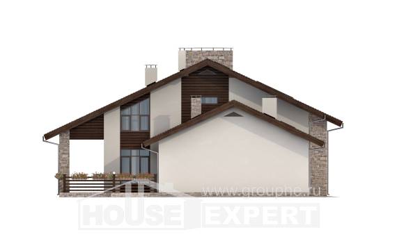 480-001-Л Проект трехэтажного дома мансардой, красивый дом из газобетона, House Expert