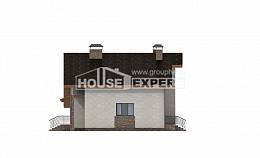 180-008-Л Проект двухэтажного дома мансардный этаж, гараж, простой домик из газосиликатных блоков, House Expert