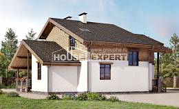 210-006-П Проект двухэтажного дома мансардой, простой дом из кирпича, House Expert