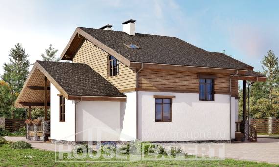210-006-П Проект двухэтажного дома мансардой, красивый дом из кирпича, House Expert