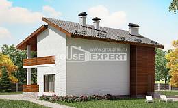 180-009-П Проект двухэтажного дома с мансардой, небольшой загородный дом из кирпича, House Expert