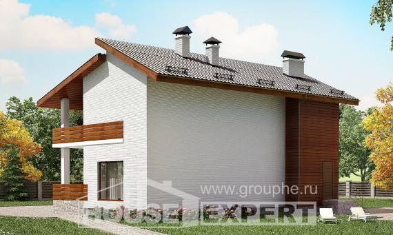 180-009-П Проект двухэтажного дома с мансардой, небольшой загородный дом из кирпича, House Expert