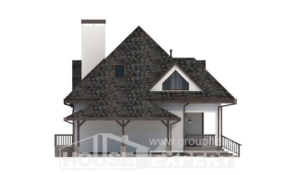 110-002-Л Проект двухэтажного дома мансардный этаж и гаражом, доступный коттедж из теплоблока, House Expert
