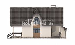 150-001-Л Проект двухэтажного дома мансардой и гаражом, небольшой домик из пеноблока, House Expert
