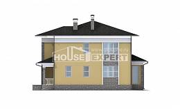 155-011-Л Проект двухэтажного дома, простой коттедж из поризованных блоков, House Expert