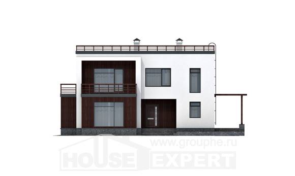 215-002-П Проект двухэтажного дома, просторный загородный дом из теплоблока, House Expert
