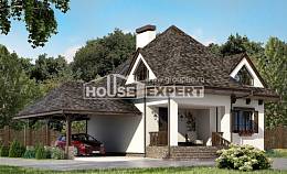 110-002-Л Проект двухэтажного дома с мансардным этажом, гараж, доступный загородный дом из теплоблока, House Expert
