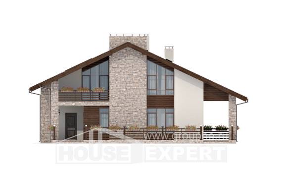 480-001-Л Проект трехэтажного дома мансардный этаж, просторный дом из блока, House Expert