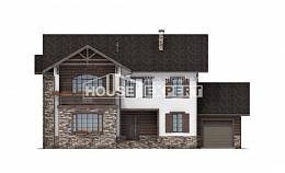 200-005-П Проект двухэтажного дома и гаражом, просторный домик из арболита, House Expert