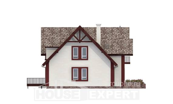 300-008-Л Проект двухэтажного дома мансардный этаж, гараж, просторный загородный дом из блока, House Expert