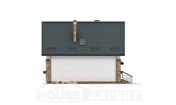 160-005-П Проект двухэтажного дома мансардный этаж и гаражом, простой загородный дом из бризолита, House Expert