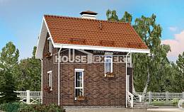 045-001-Л Проект двухэтажного дома с мансардой, бюджетный домик из пеноблока, House Expert