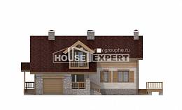 165-002-П Проект двухэтажного дома с мансардой, гараж, современный загородный дом из арболита, House Expert