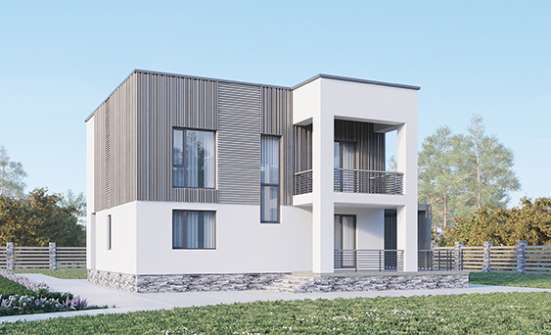 150-017-П Проект двухэтажного дома, скромный домик из бризолита, House Expert