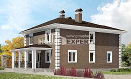 185-002-П Проект двухэтажного дома, компактный домик из арболита, House Expert