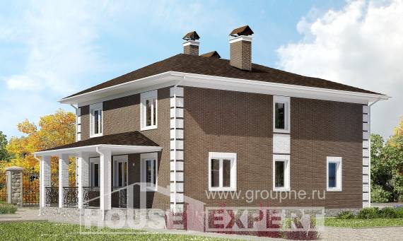 185-002-П Проект двухэтажного дома, доступный коттедж из твинблока, House Expert