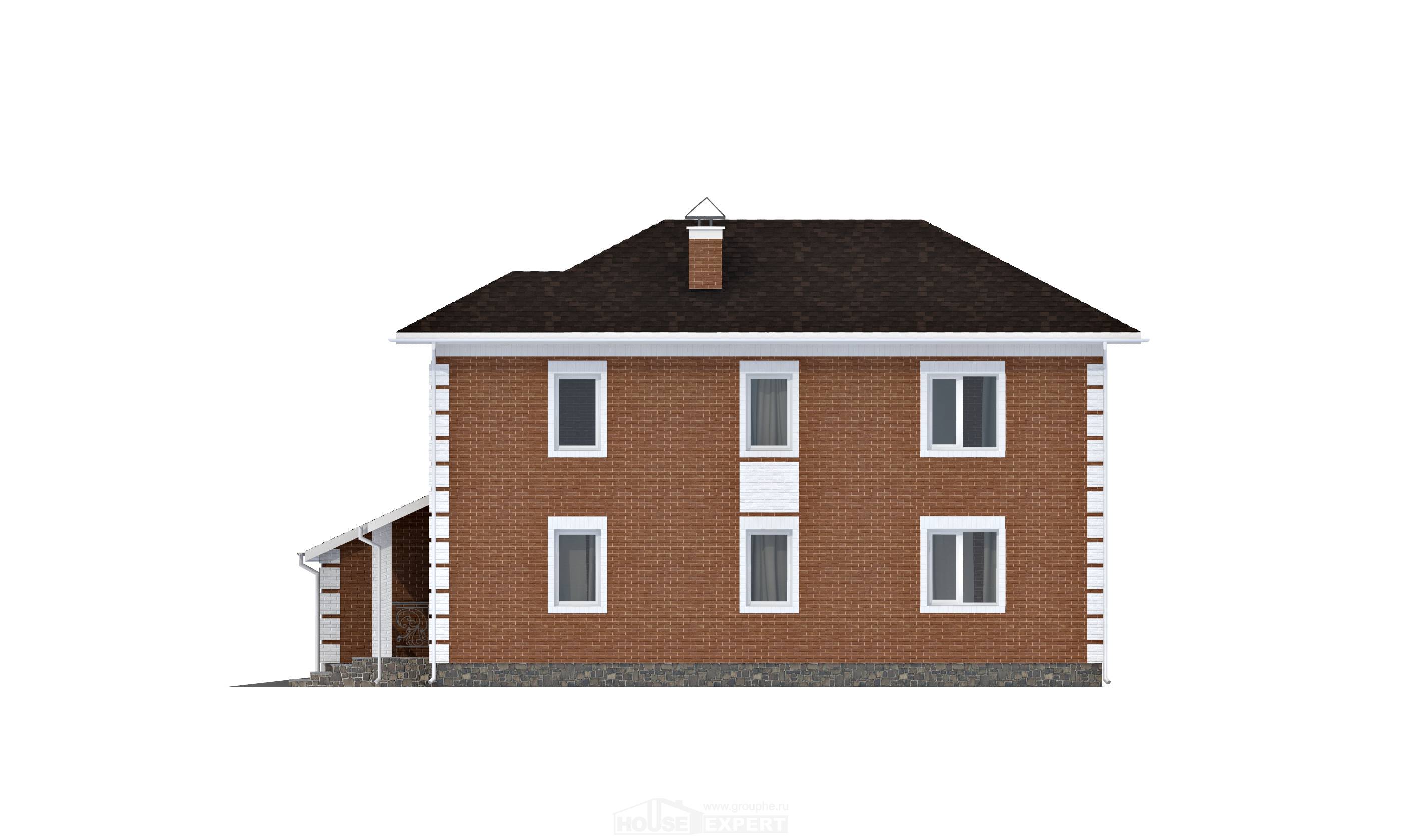 220-004-Л Проект двухэтажного дома, гараж, средний домик из кирпича, House Expert