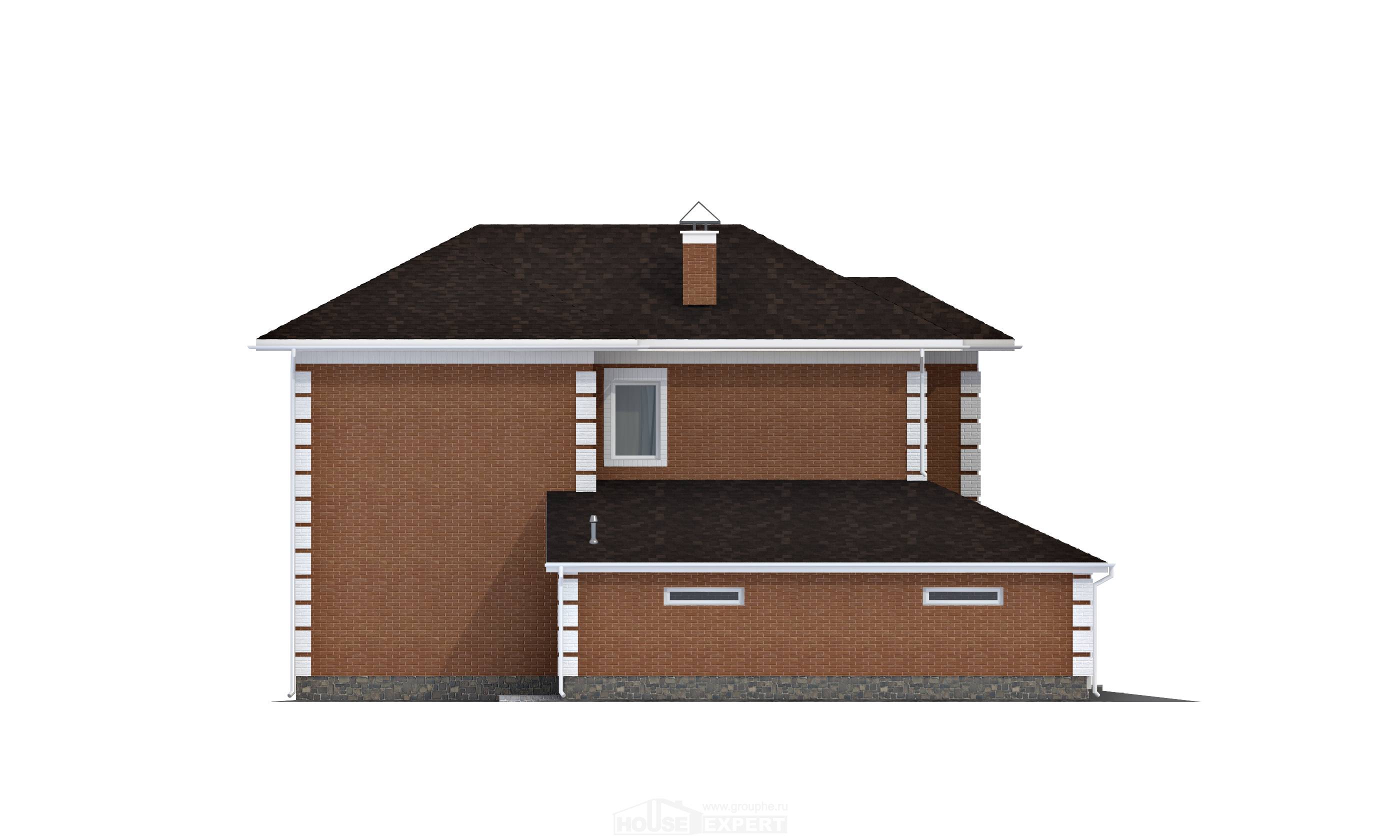 220-004-Л Проект двухэтажного дома, гараж, классический домик из кирпича, House Expert