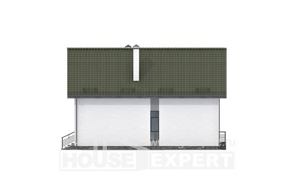 170-009-Л Проект двухэтажного дома с мансардой и гаражом, небольшой коттедж из теплоблока, House Expert