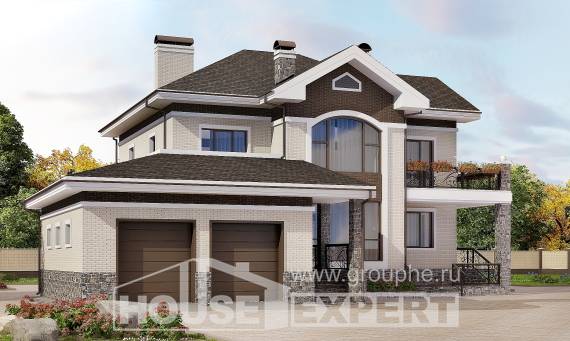 365-001-Л Проект двухэтажного дома и гаражом, огромный дом из кирпича, House Expert