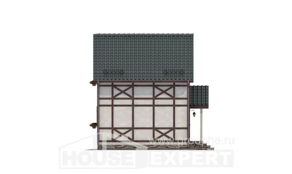 060-002-П Проект двухэтажного дома мансардный этаж, махонький дом из дерева, House Expert