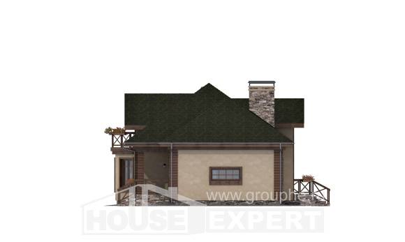 180-010-П Проект двухэтажного дома мансардой, гараж, средний дом из бризолита, House Expert