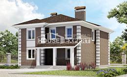 185-002-П Проект двухэтажного дома, уютный загородный дом из поризованных блоков, House Expert
