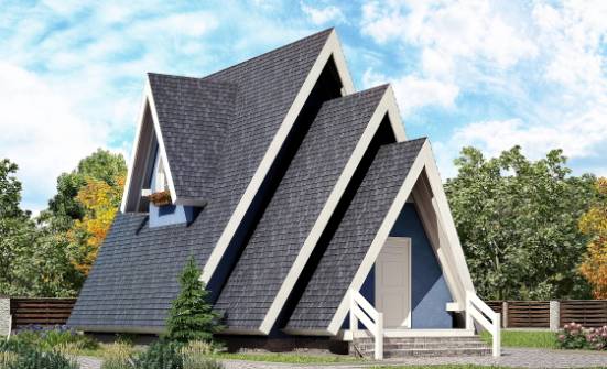 100-002-П Проект двухэтажного дома с мансардным этажом, бюджетный коттедж из дерева | Проекты домов от House Expert