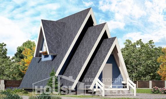 100-002-П Проект двухэтажного дома с мансардным этажом, классический коттедж из бревен, House Expert